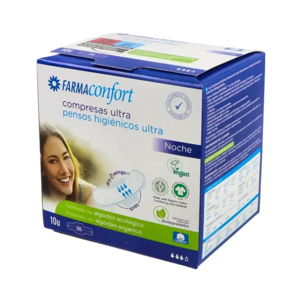 COMPRESA FARMACONFORT NOCHE ALGODON 10UN