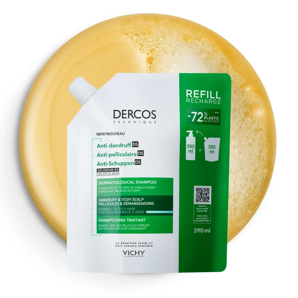 DERCOS RECARGA CASPA SECA 390ML